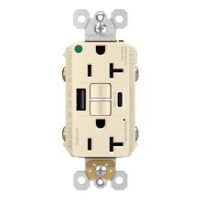 Legrand Radiant CA 2097HGTRUSBACLA - radiant? Hospital Grade Tamper-Resistant 20A Duplex Self-Test GFCI Receptacles with SafeLock?