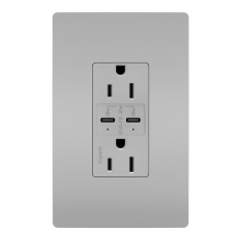 Legrand Radiant CA R26USBPDGRY - RAD 30W PWR DELIVERY USB + DUP 15A GRY