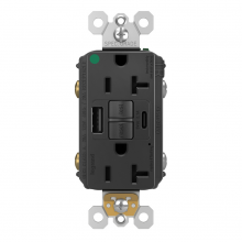 Legrand Radiant CA 2097HGTRUSBACBK - radiant? Hospital Grade Tamper-Resistant 20A Duplex Self-Test GFCI Receptacles with SafeLock?