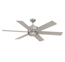  60-820-6SV-SN - Velocity 60" 2-Light Outdoor Ceiling Fan in Satin Nickel