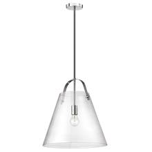 Dainolite 871-171P-PC - 1LT Incandescent Pendant, PC w/ CLR Glass