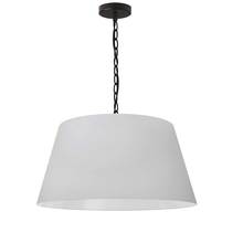 Dainolite BRY-M-BK-790 - 1LT Brynn Medium Pendant, JTone WHT Shade, Black