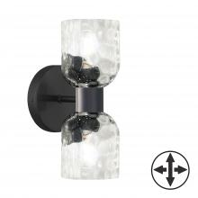 Dainolite VLA-102W-MB-CLR - 2LT Wall Sconce, MB w/ CLR Water Glass