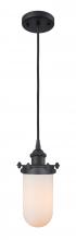  516-1P-BK-CE231-W - Kingsbury - 1 Light - 4 inch - Matte Black - Cord hung - Mini Pendant