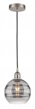  616-1P-SN-G556-8SM - Rochester - 1 Light - 8 inch - Brushed Satin Nickel - Cord hung - Mini Pendant