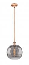  616-1S-AC-G556-12SM - Rochester - 1 Light - 12 inch - Antique Copper - Cord hung - Mini Pendant