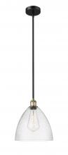  616-1S-BAB-GBD-124-LED - Bristol - 1 Light - 12 inch - Black Antique Brass - Cord hung - Mini Pendant