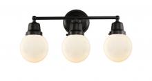  623-3W-BK-G201-6 - Beacon - 3 Light - 22 inch - Matte Black - Bath Vanity Light