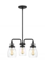 Generation Lighting Seagull 3114503-112 - Belton transitional 3-light indoor dimmable ceiling chandelier pendant light in midnight black finis