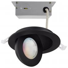 Satco Products Inc. S11294 - 9 Watt; LED Gimbaled Downlight; 4 Inch; RGB & Tunable White; Round; Starfish IOT; Black Finish; 650