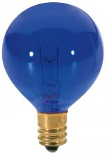 Satco Products Inc. S3848 - 10 Watt G12 1/2 Incandescent; Transparent blue; 1500 Average rated hours; Candelabra base; 130 Volt