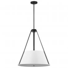 Nuvo 60/7697 - Brewster; 3 Light Pendant; Black Finish; White Metal Shade