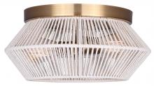 Canarm IFM1120A13GD - Willow 13 in. 2-Light 60-Watt Modern Gold Flush Mount with White String Shade