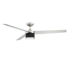 Kendal AC22656-SN/BLK - TRILON 56 in. LED Satin Nickel & Black Ceiling Fan