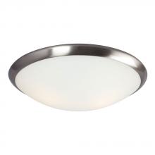 Galaxy Lighting 612394BN 2PL13 - Flush Mount Ceiling Light - in Brushed Nickel finish with Satin White Glass