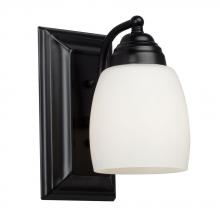 Galaxy Lighting 724131BK - 1-L Vanity BK/WH SATINGlass