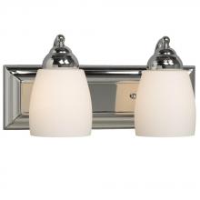 Galaxy Lighting 724132CH - Two Light Vanity - Chrome w/ Satin White Glass