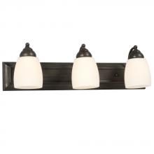 Galaxy Lighting ES724133ORB - 3-Light Bath & Vanity Light - in Oil Rubbed Bronze finish with Satin White Glass