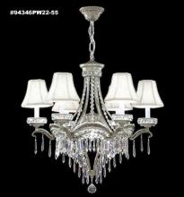 James R Moder 94346PW22-55 - Dynasty Cast Brass 6 Arm Chandelier