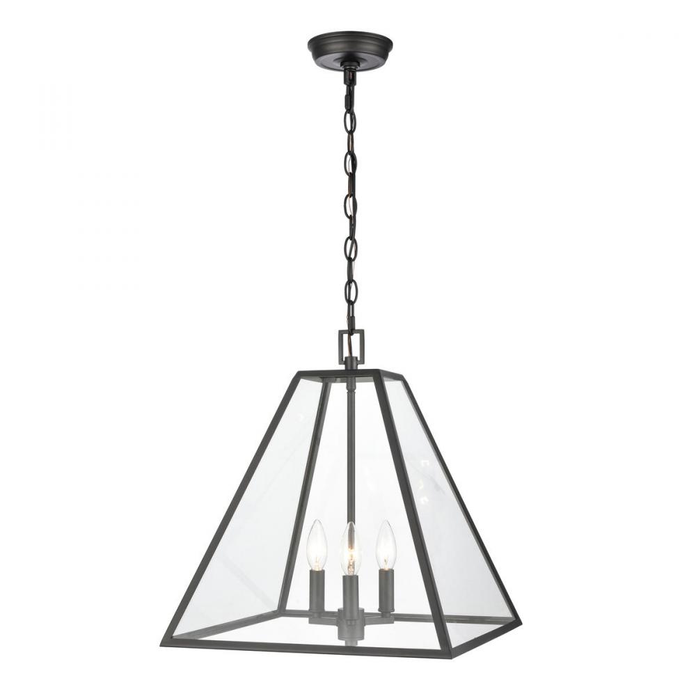 Tangent 16&#39;&#39; Wide 3-Light Pendant - Matte black