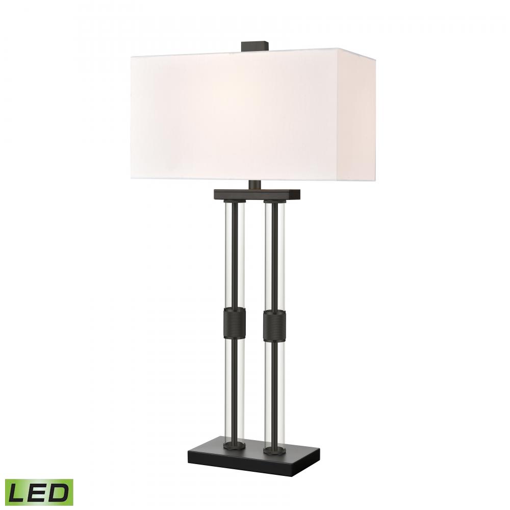 Roseden Court 34&#39;&#39; High 1-Light Table Lamp - Matte Black - Includes LED Bulb