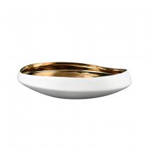 ELK Home H0017-9746 - Greer Bowl - Low White and Gold Glazed (2 pack) (2 pack)